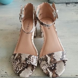 Torrid snake print ankle strap sandal